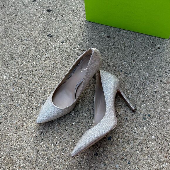 Sam Edelman Hazel Pointed Toe Pump Champagne Gold mesh - Picture 4 of 8